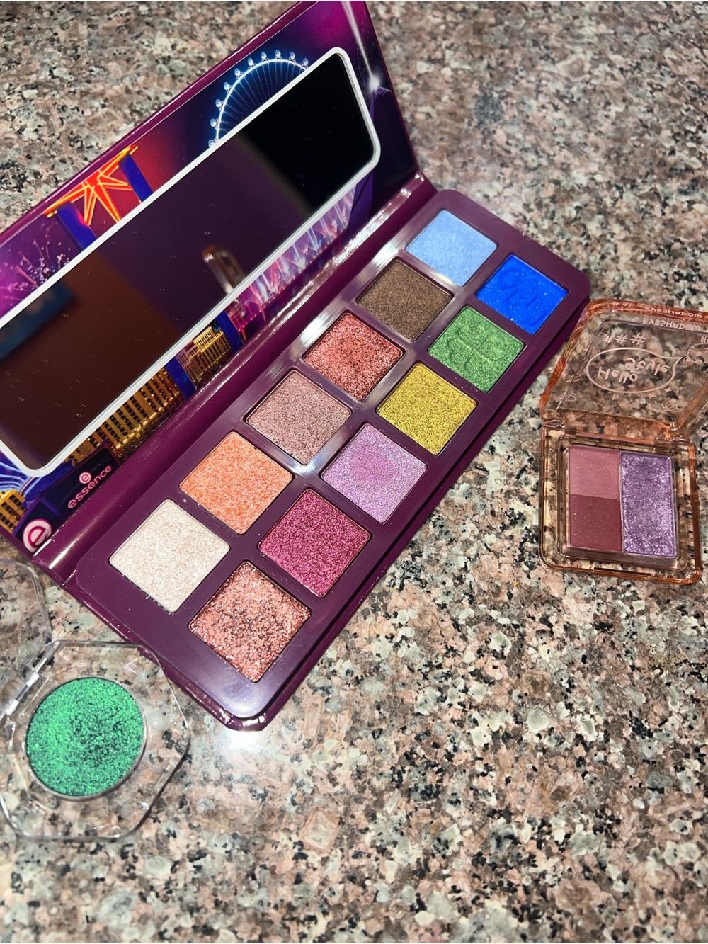 Essence Multi-Color Shimmer Eyeshadow Palette - Vibrant Rainbow Shades bundle